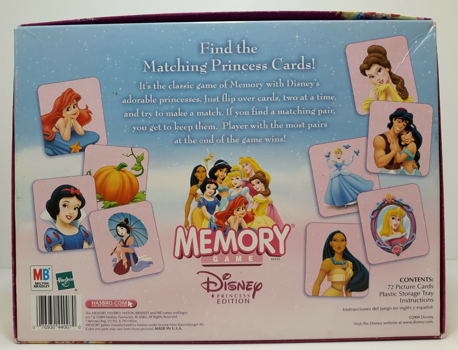 Disney Princess Edition Memory Game 100% Complete Milton Bradley Hasbro 2004