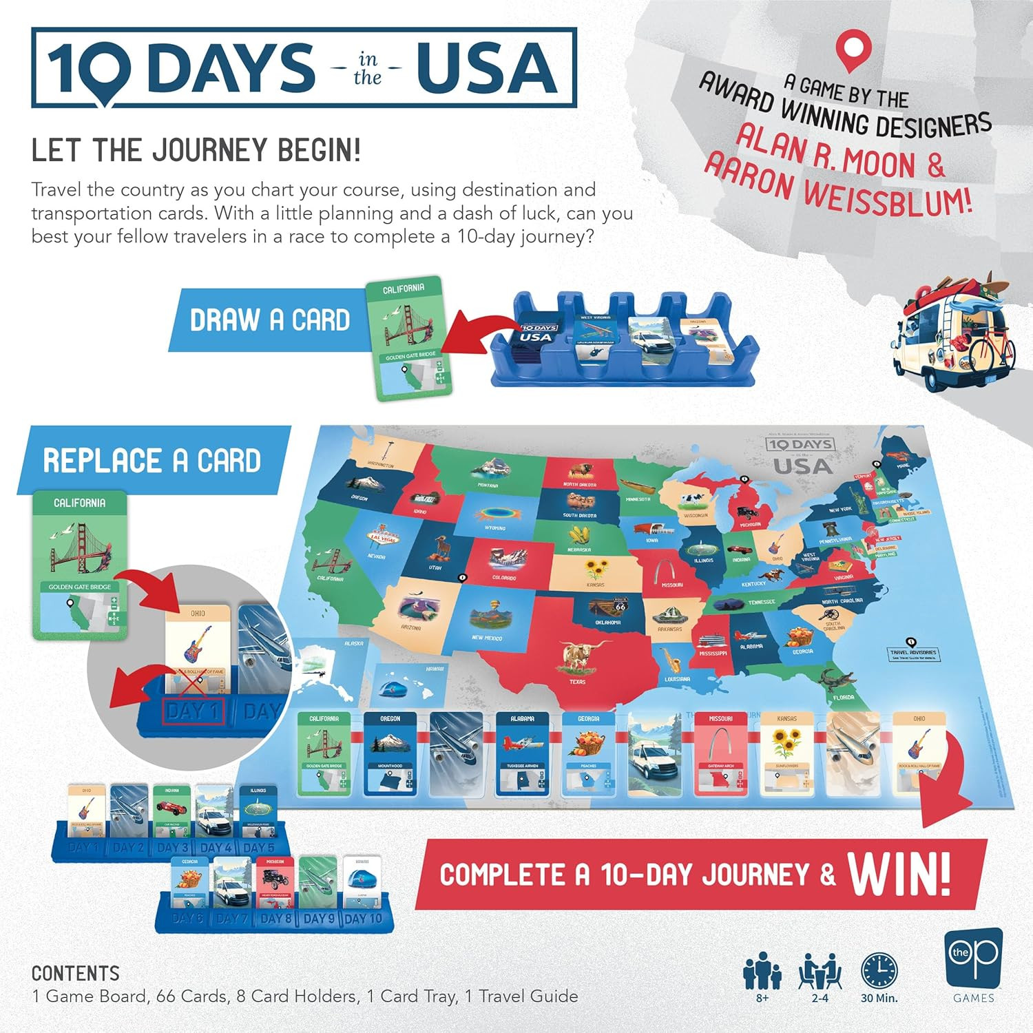 10 Days in the USA | Family Road Trip Board Game for All Ages | Designed by Alan