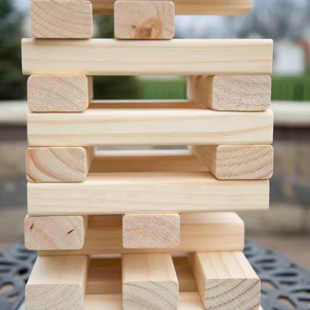 Non-Traditional Giant Wooden Blocks Tower Stacking Game