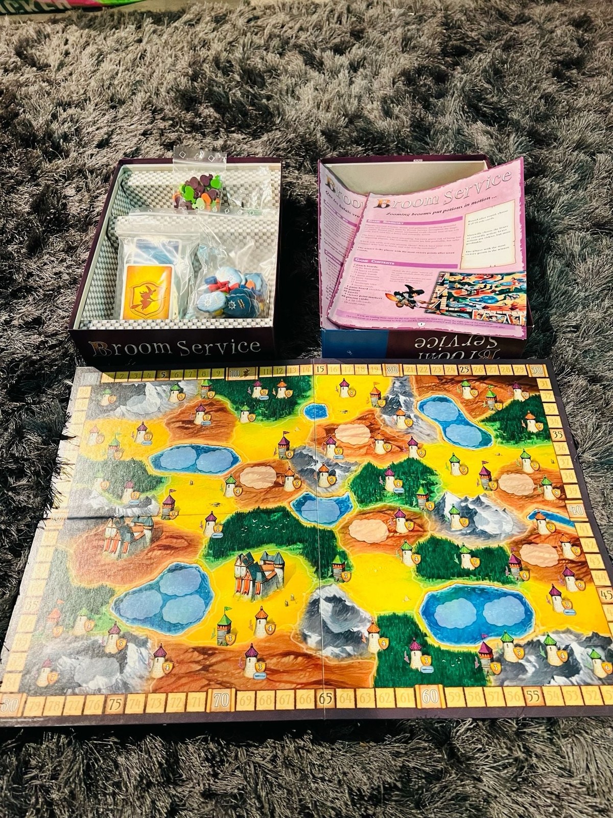Broom Service Board Game by Ravensburger 2015 ENGLISH & FRENCH instructions.
