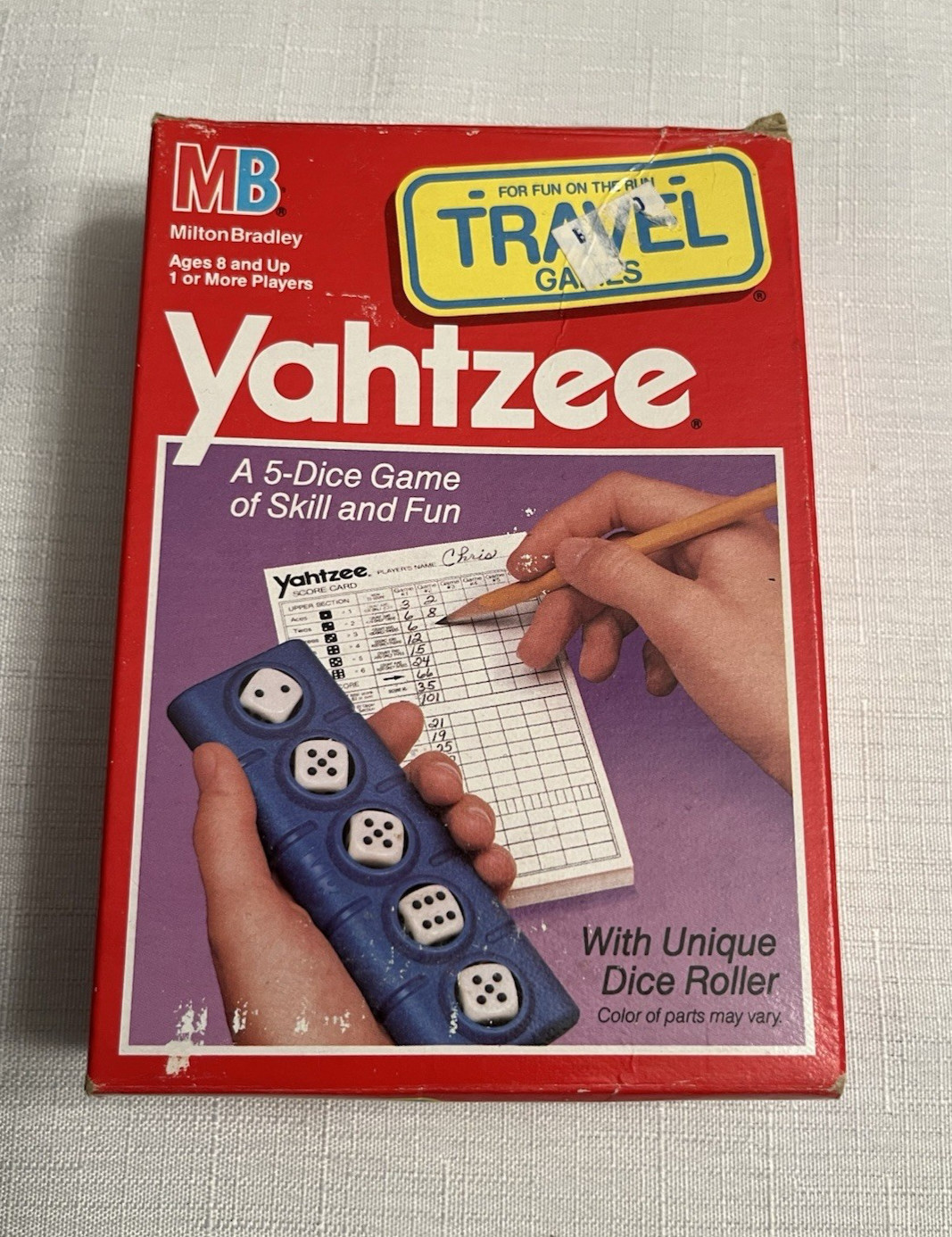 Vintage 1989 Milton Bradley Travel Classic Yahtzee Game Ages 8+~Complete