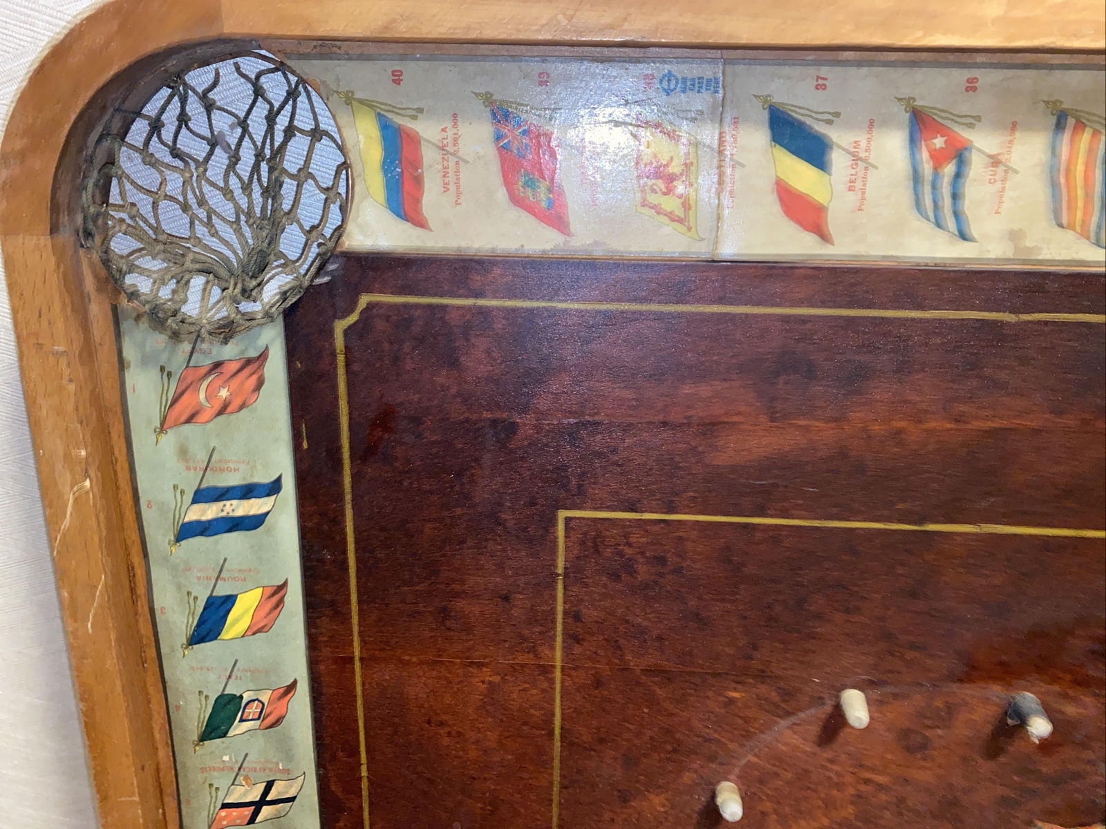 Antique 1913 Archarena Wood Game Board With game Pieces Great Wall Decor