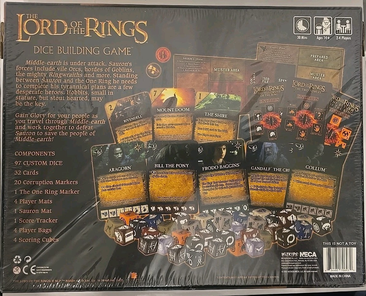 WizKids The Lord of the Rings Dice Building Game Game NECA Factory Sealed 2013