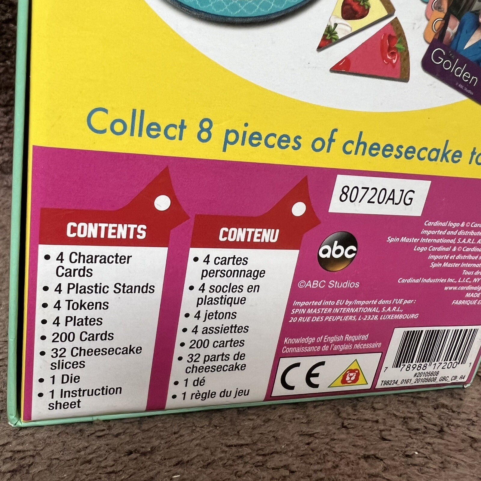 The Golden Girls Any Way You Slice It Party Game Spinmaster Cardinal Cheesecake