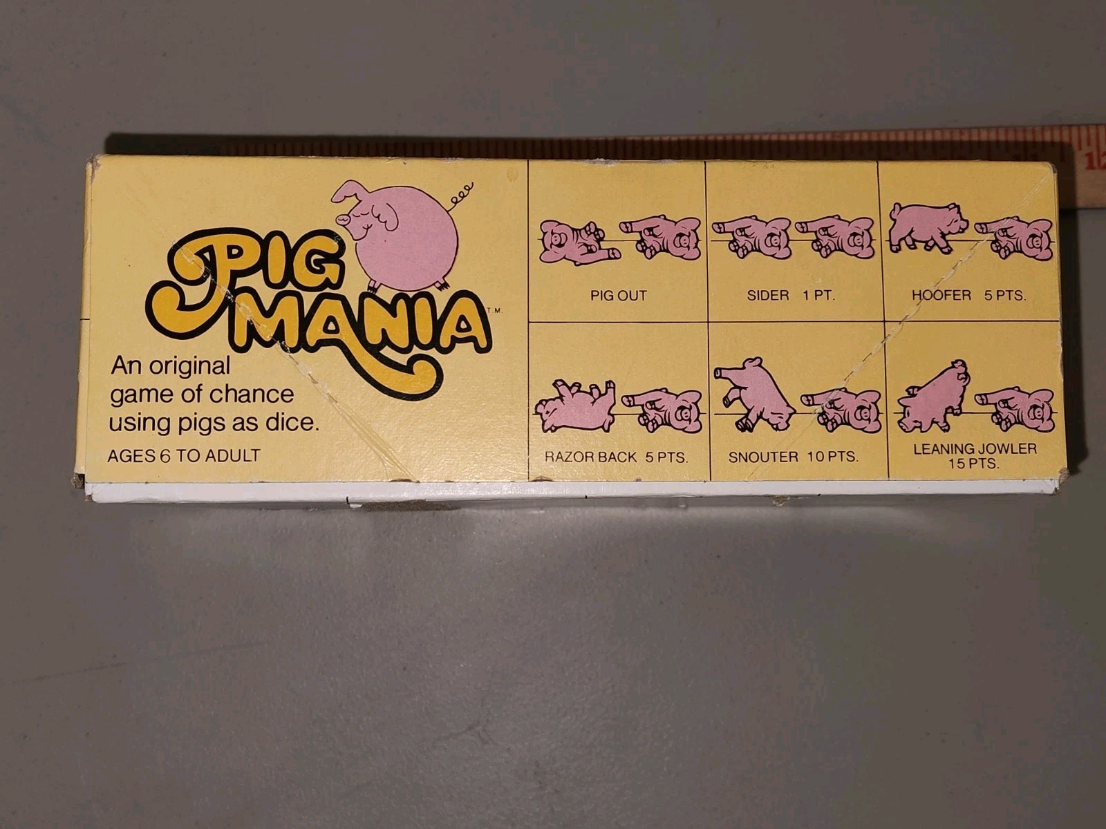 1977 Vintage PIG MANIA Dice Game Pig Stye Cup 2 Pigs Manual Pen Note Pad READ