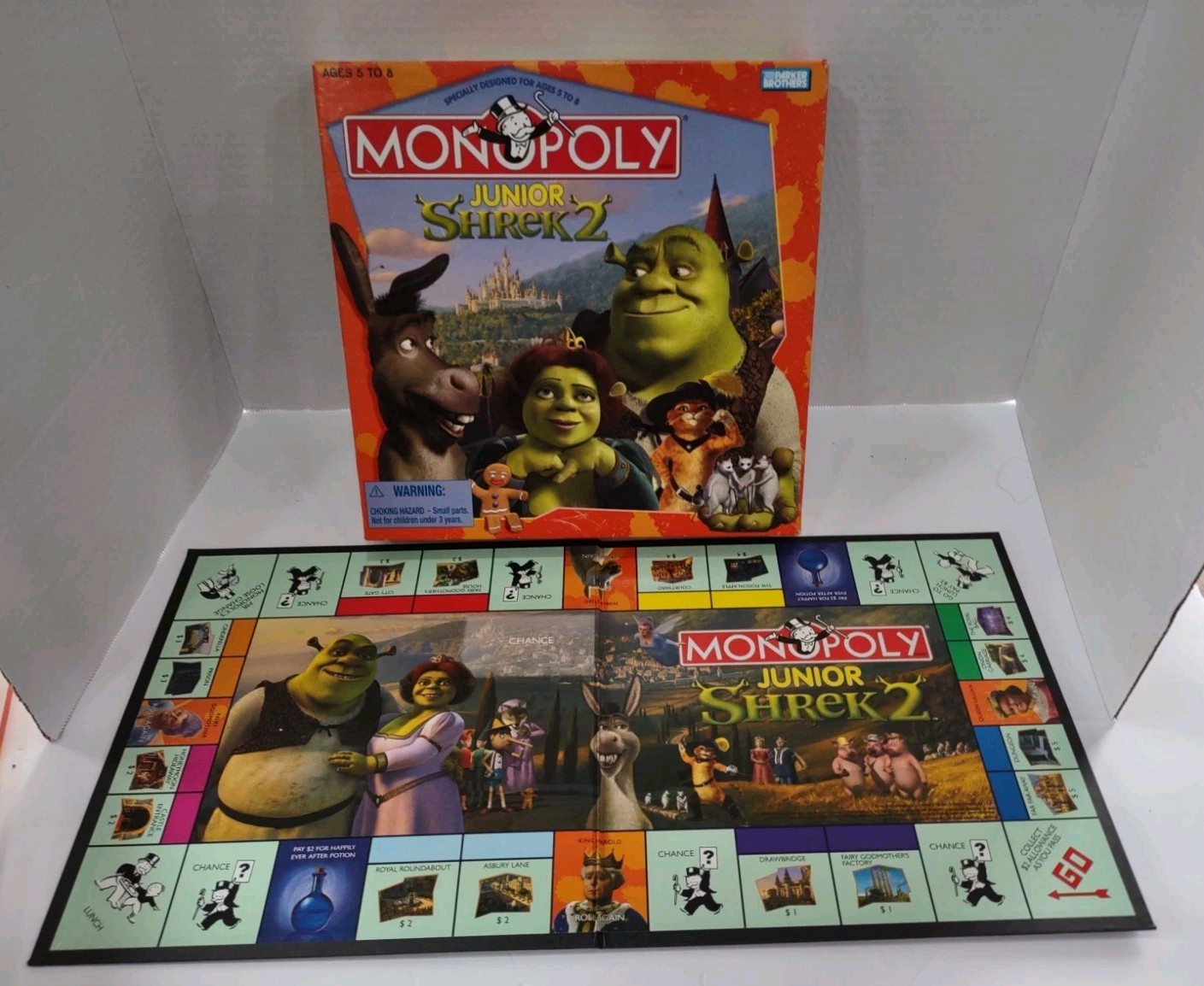 2004 MONOPOLY JUNIOR SHREK 2 BOARD GAME COMPLETE PARKER BROTHERS HASBRO VINTAGE