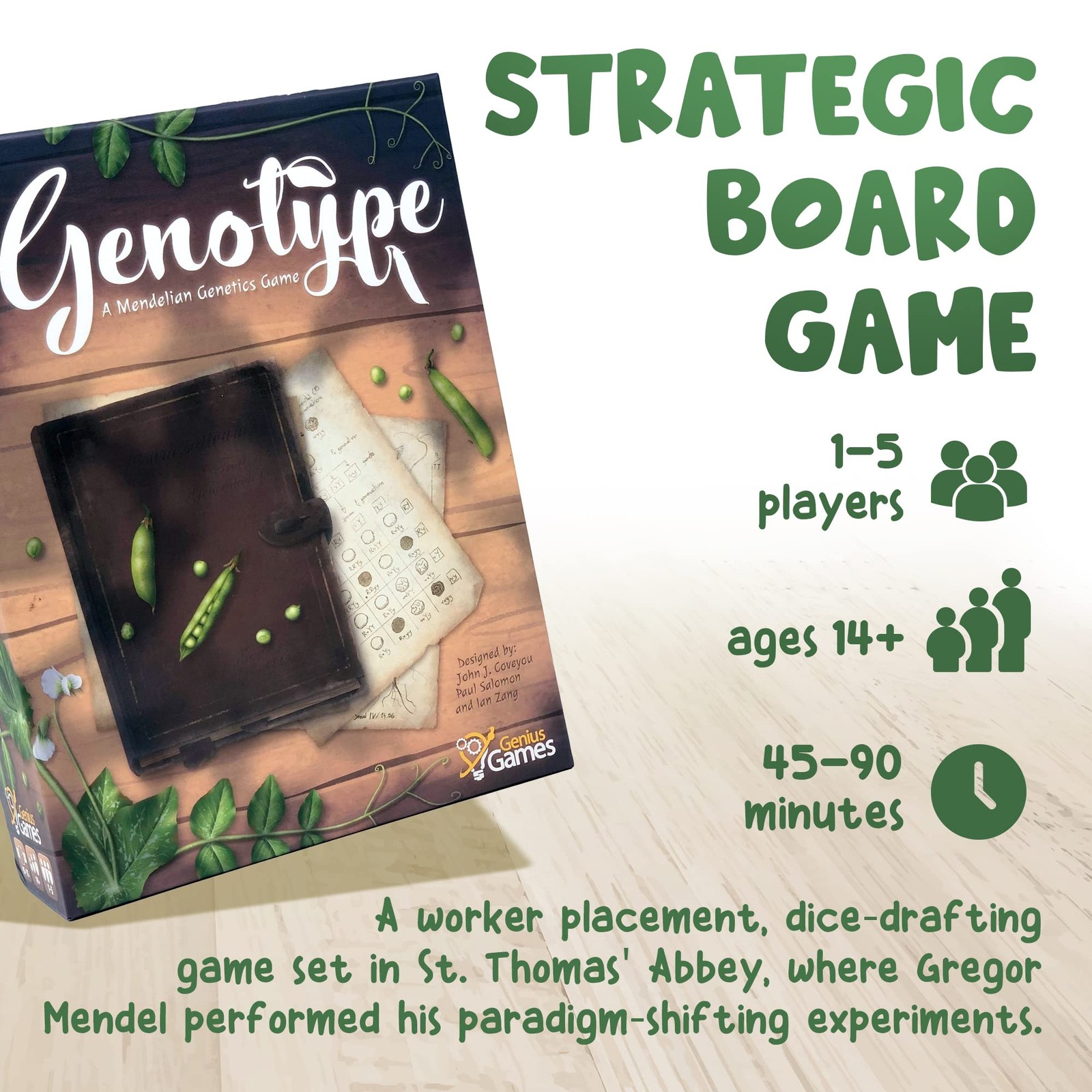 Genotype Mensa Award Winning Genetics Board Game about Mendels Pea Plants