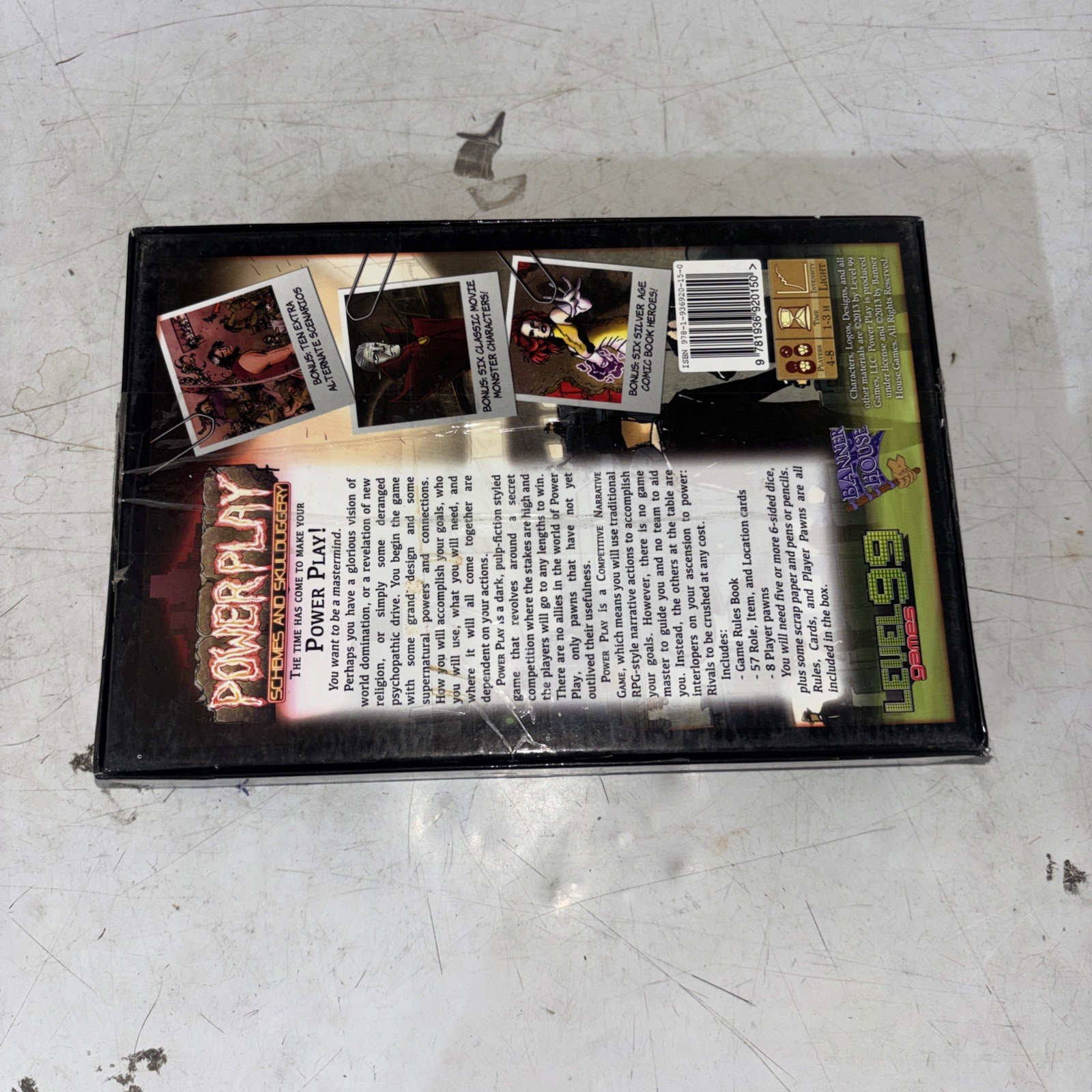 Power Play, Schemes And Skulduggery, Level 99 Games Cards, Booklets Pieces