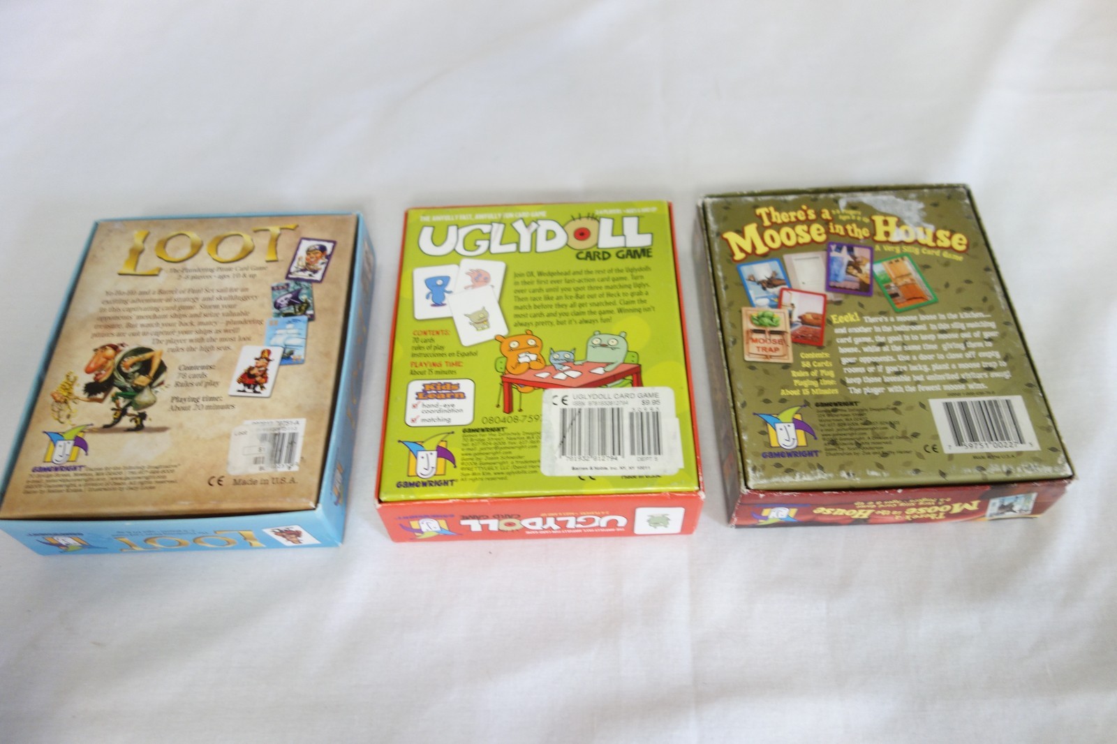 GameWright Small Box Lot of 3: Uglydoll, Loot, Moose in the House 100% Complete