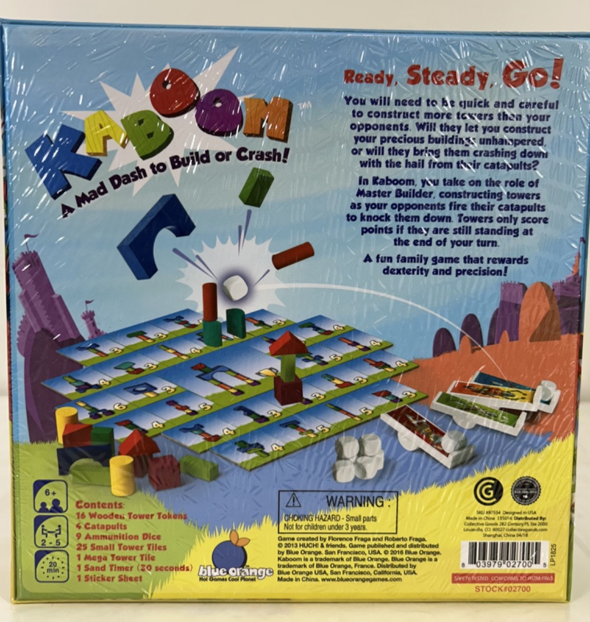 NEW Sealed KABOOM Dexterity Board Game Blue Orange Huch! 2016 6+ 2-5 Players S1