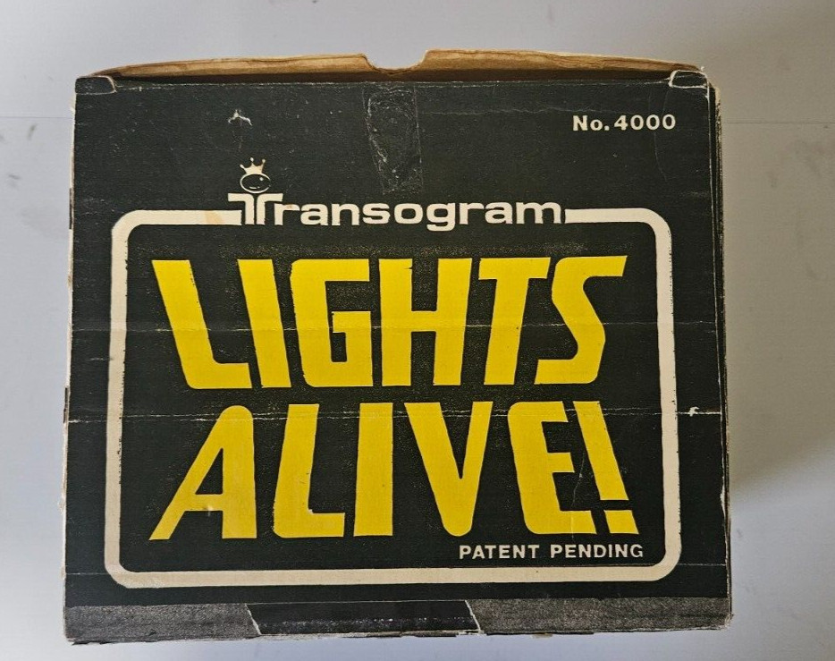 VINTAGE 1977 TRANSOGRAM LIGHTS ALIVE! 4000 BOX WORKS GREAT COLORFUL MESSAGE FUN