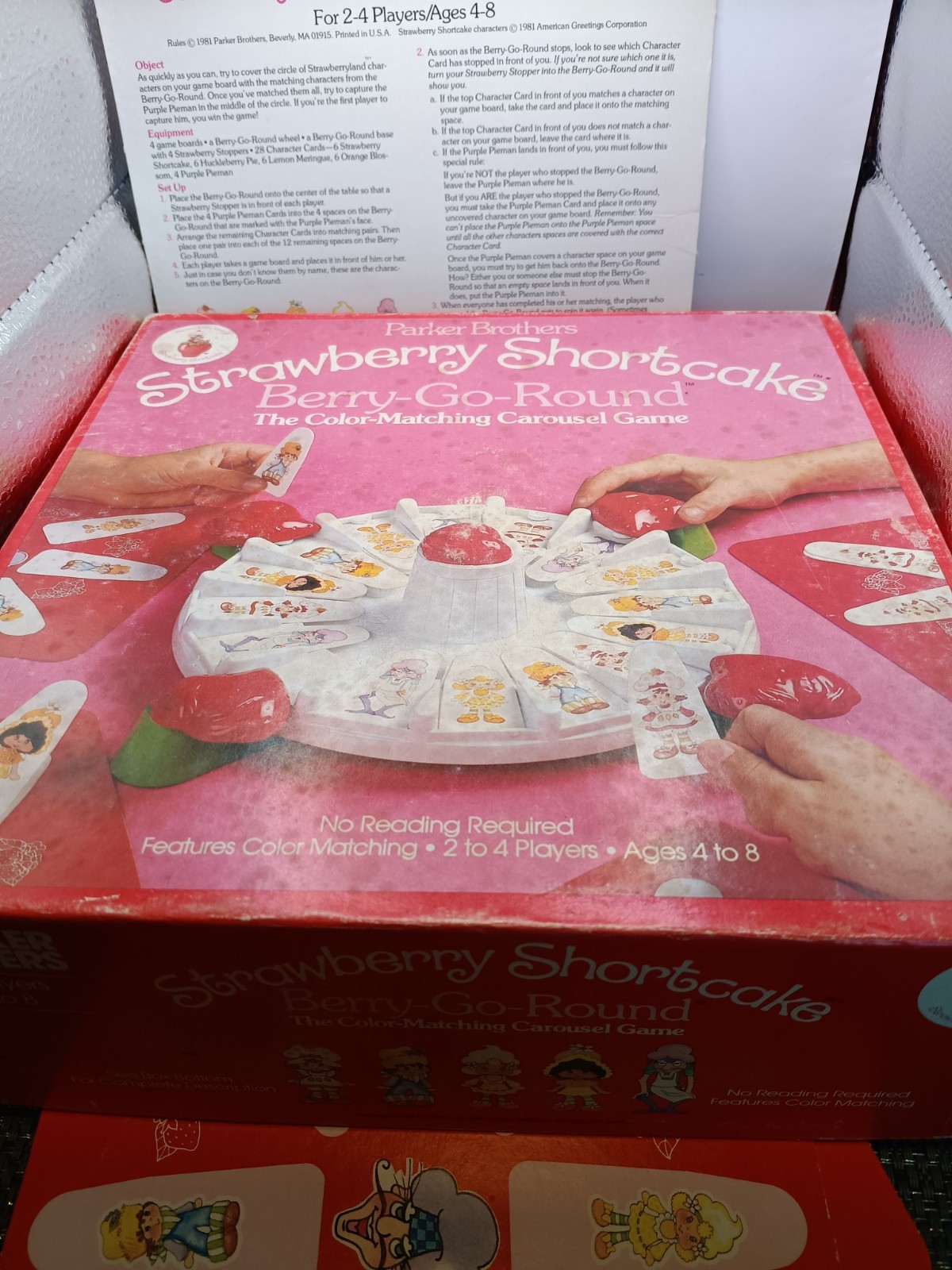1981 Parker Brothers Strawberry Shortcake Berry-Go-Round Carousel Missing Peices