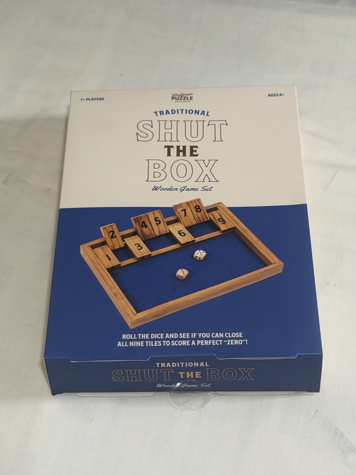 Traditional Shut The Box Wooden Game Set w/ Dice – Classic Family Board Game NEW