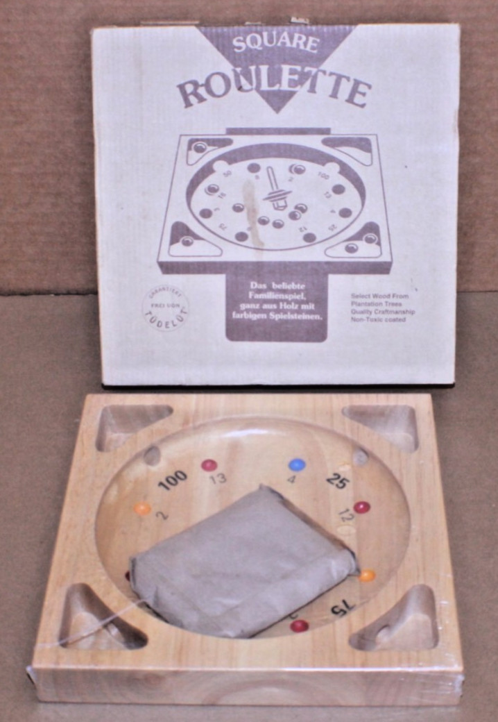OPEN BOX / Square Roulette Board Game Wood