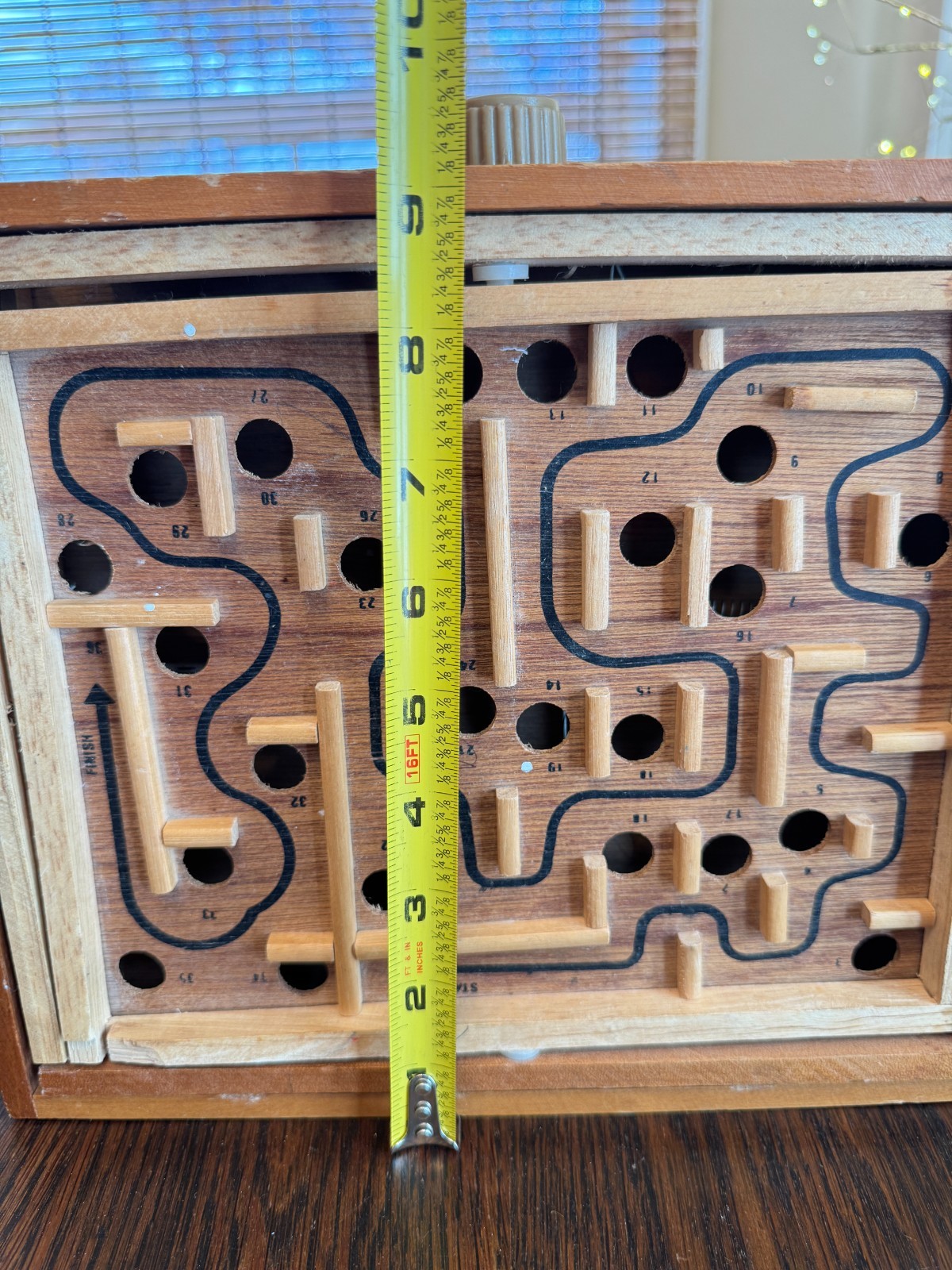 Vintage Labyrinth Wooden Marble Tilting Maze Puzzle Game -No Marbles