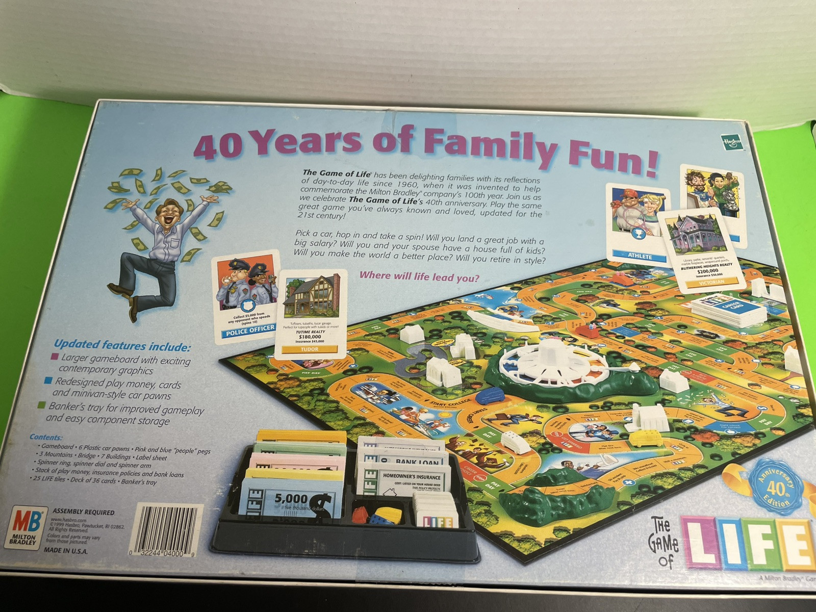 The Game of Life 40th Anniversary Board Game Milton Bradley 1999 Family