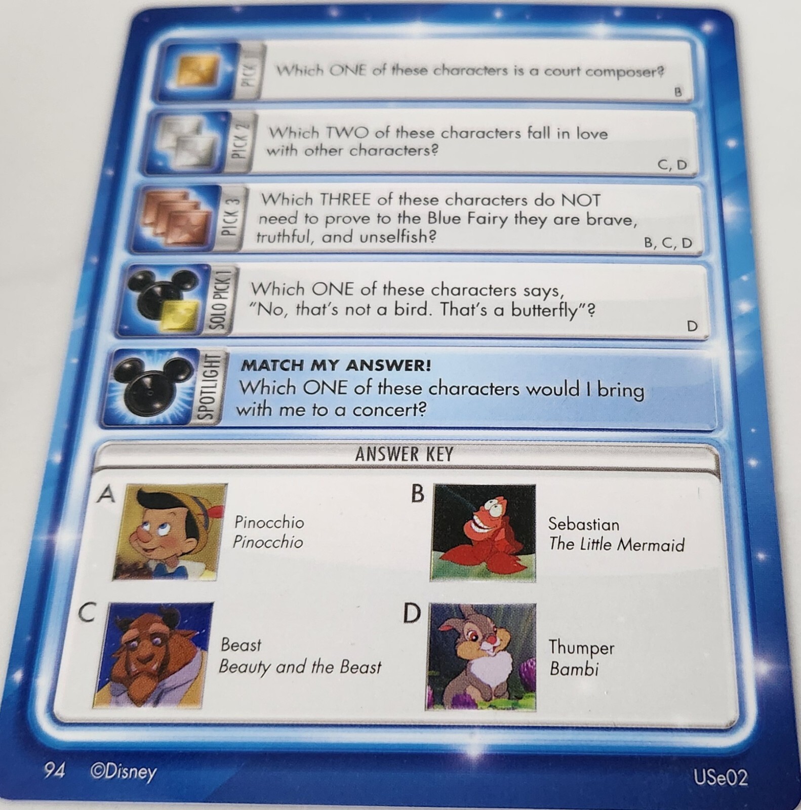 Disney PICTOPIA Trivia Family Board Game w/ Instructions COMPLETE Never used