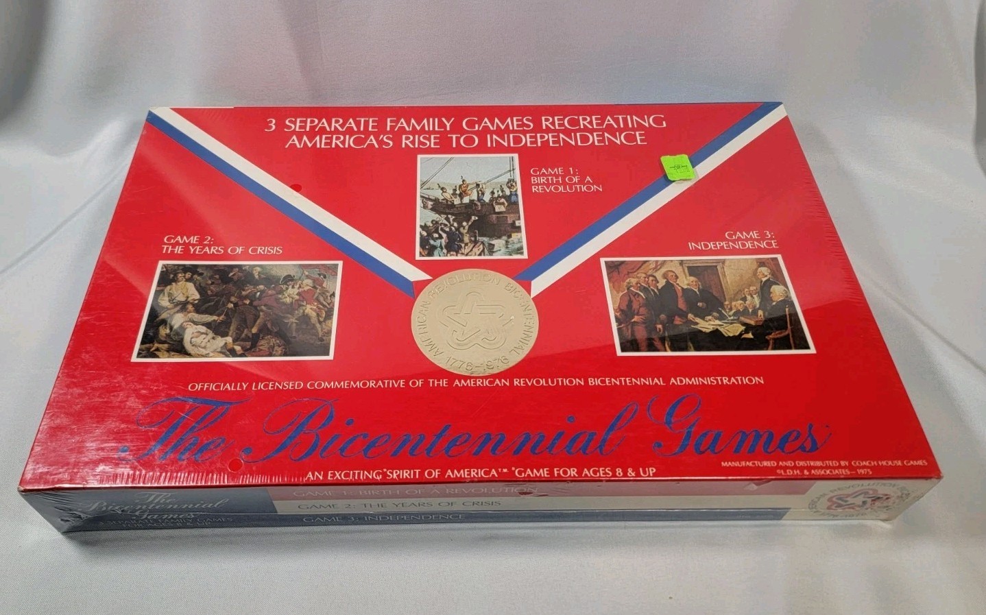 Vintage 1975 Coach House “THE BICENTENNIAL GAMES” 3 Board Games In 1 NEW Sealed