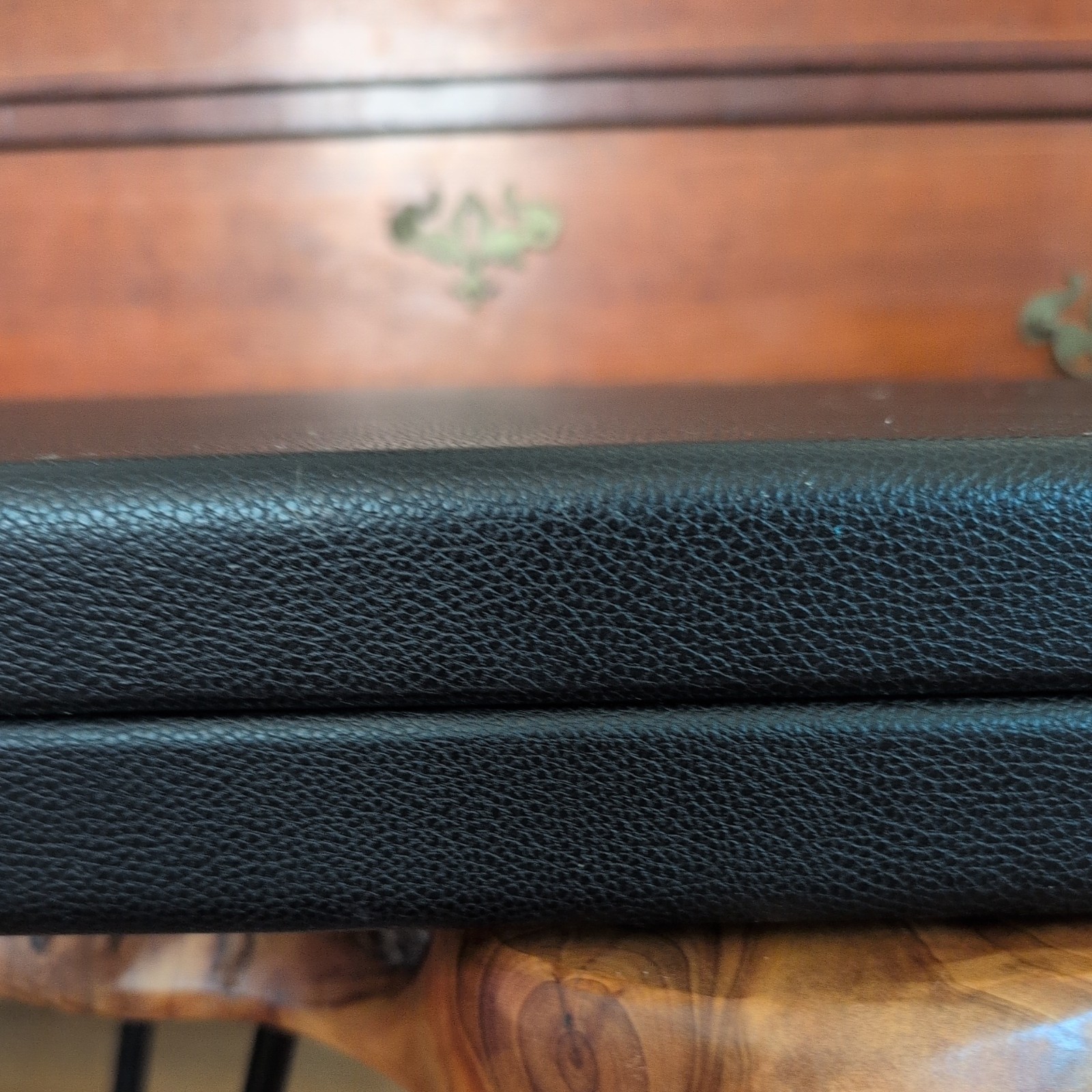 19″ Silverman & Co Large Faux Leather Backgammon Set Black w/teal white & gray