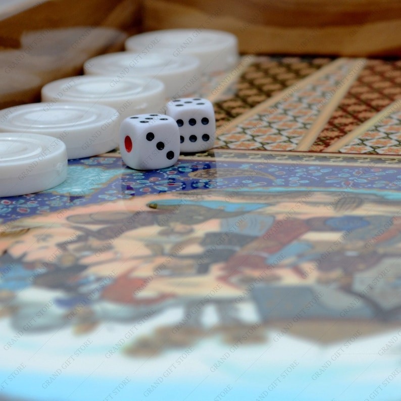 Extra Large Backgammon Set Handmade – Persian Khatam Art Wooden Board 19.6″