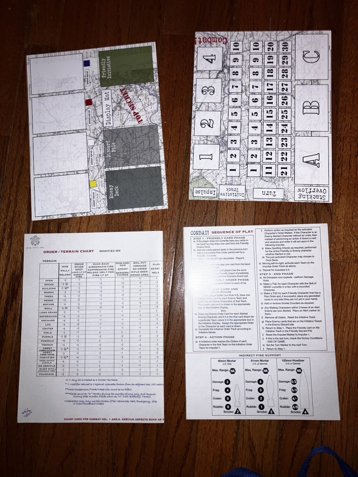 Combat! Volume 1 Open w/ Cards in Factory Box By Compass Games – No Unit Tokens