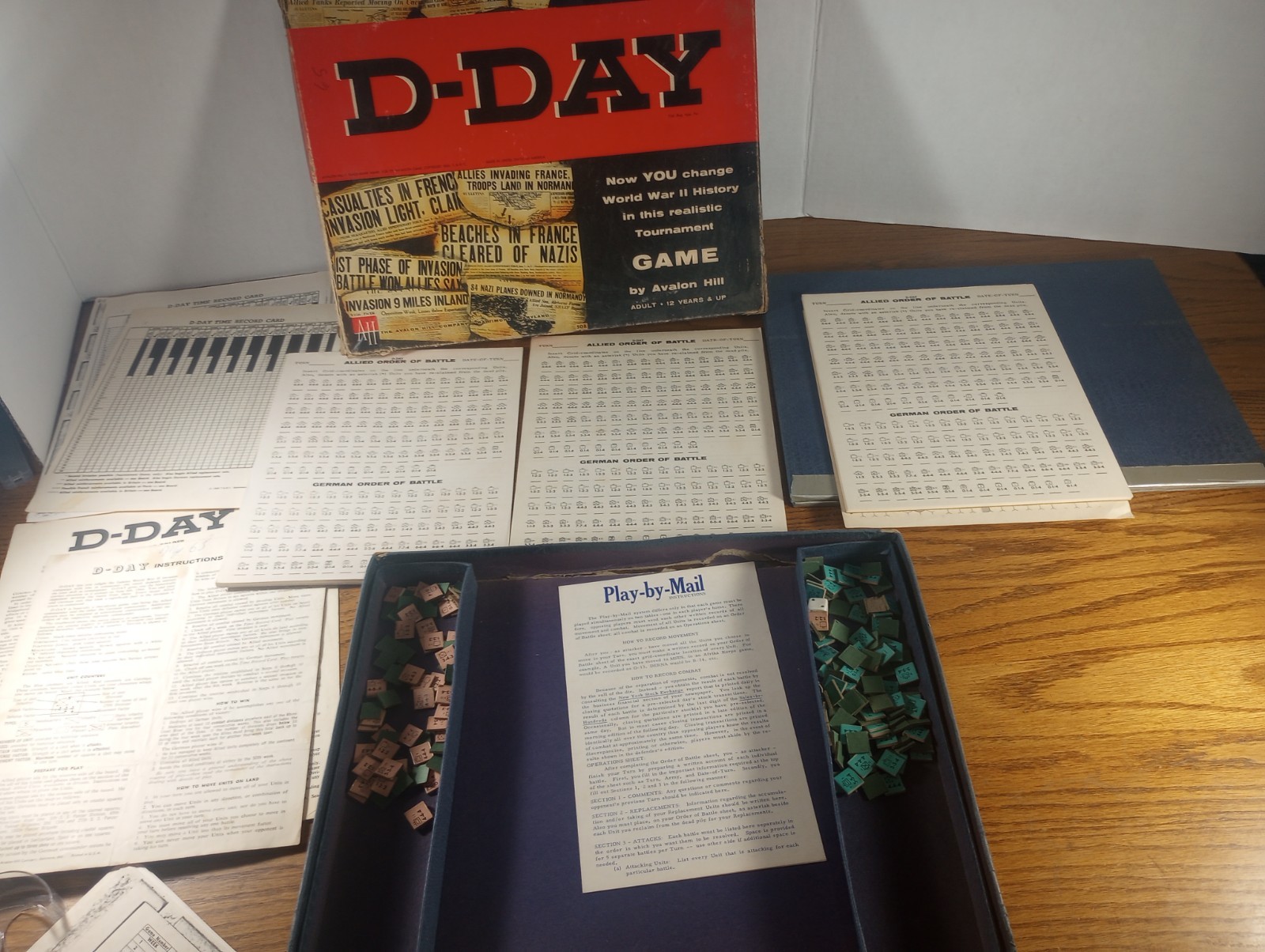 Vintage 1961 D-Day World War II Invasion Board Game #508 Avalon Hill WWII D Day