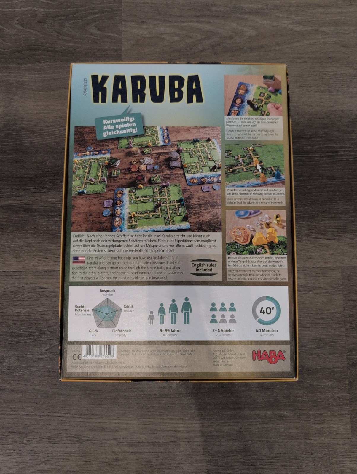 Karuba Board Game 2016 Award Winning Haba Game Ages 8+ 100% Complete In Box
