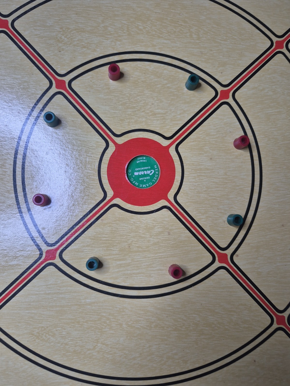 Vintage Carrom Wooden Game Board Table Model 100 Complete In Original Box
