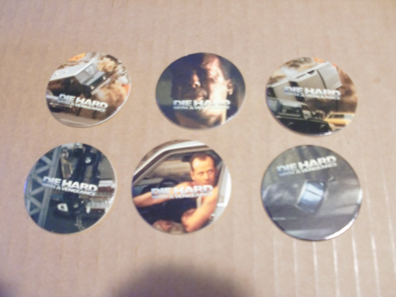POGS DIE HARD WITH A VENGEANCE THE MOVIE COMPLETE SET OF ALL 6