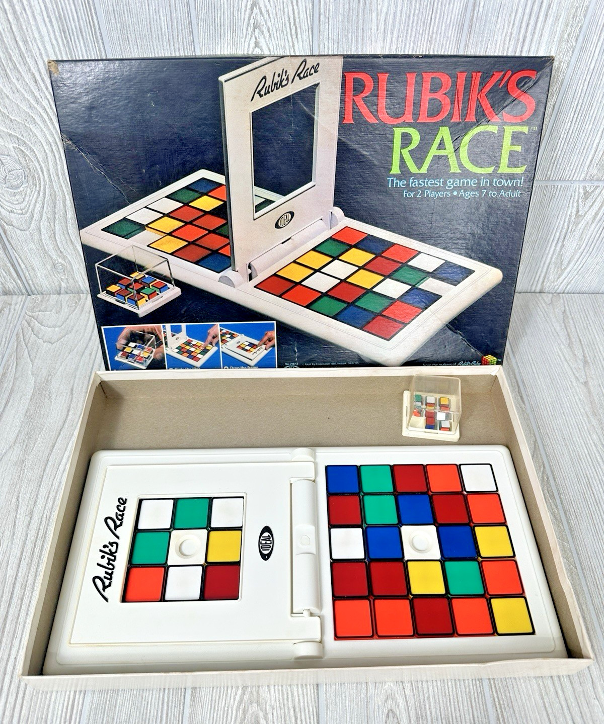 Ideal Rubik’s Race Game Original Box 1982 Maker’s of Rubik’s Cube 2 Player VTG