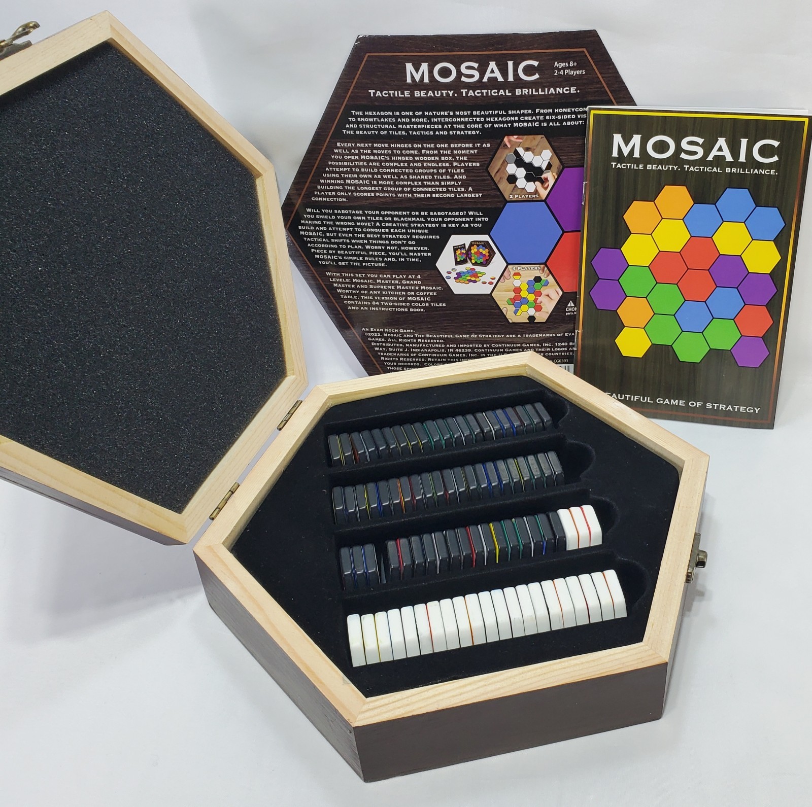 MOSAIC Game Tile Placement Colorful Strategy Board Game ▪︎ Wood Box