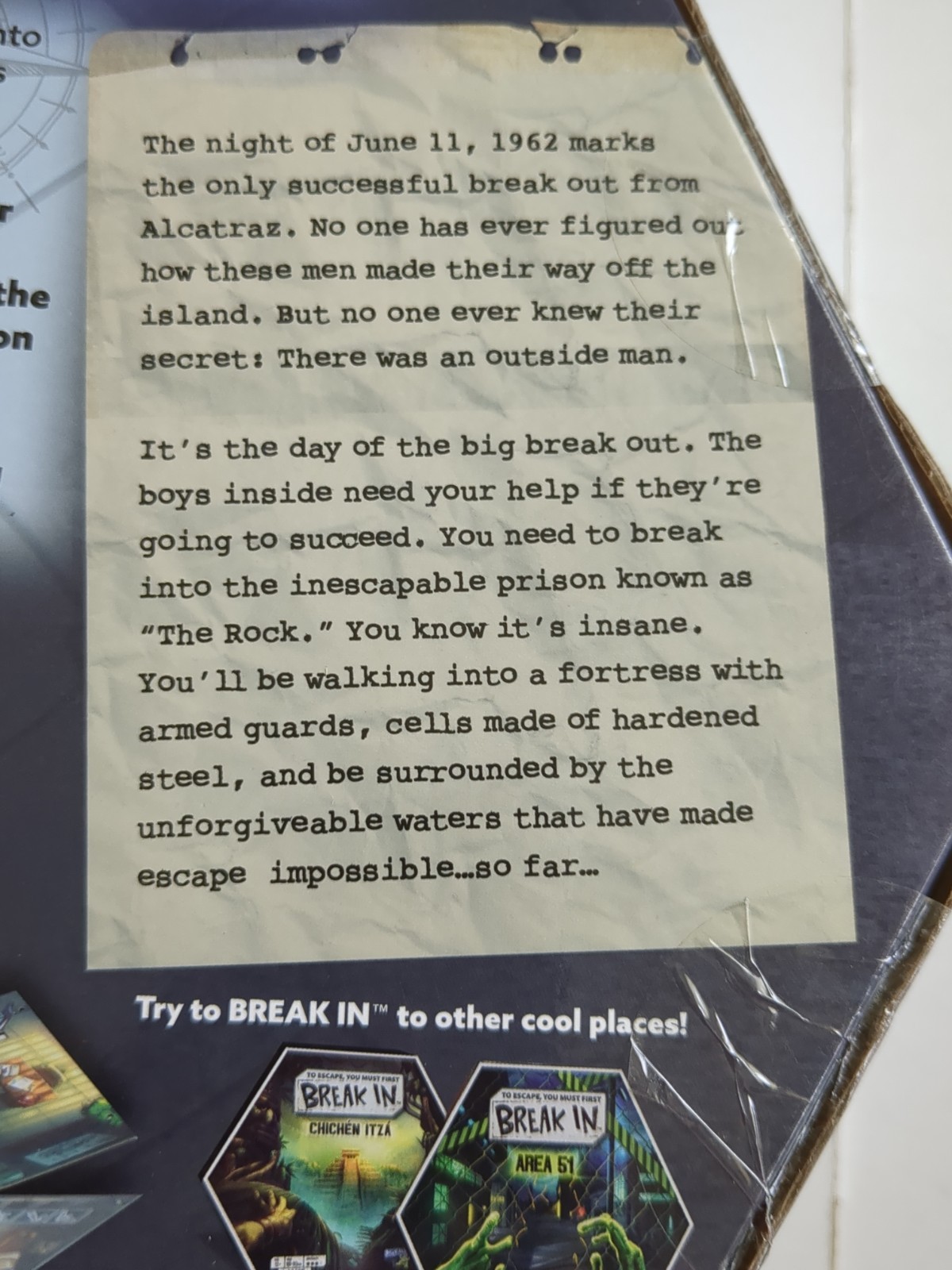 BREAK IN Alcatraz NEW Sealed Escape Room Game