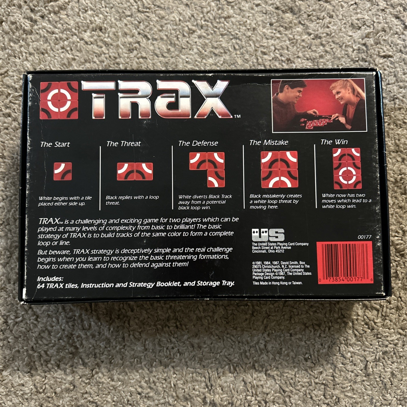 Vintage TRAX TILE Board Game Challenging Abstract Strategy 1987 Complete