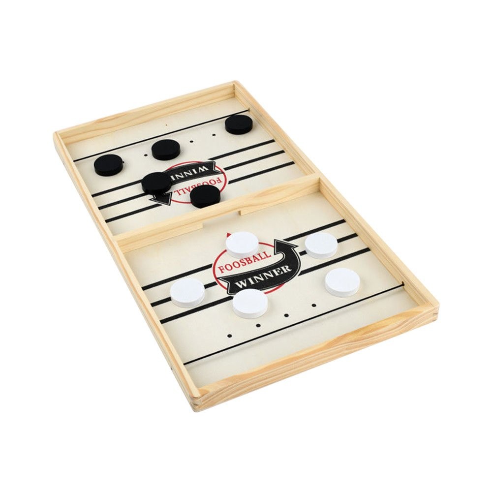Fast Sling Puck Game Wooden Board Table Hockey Games Montessori Toy JQ