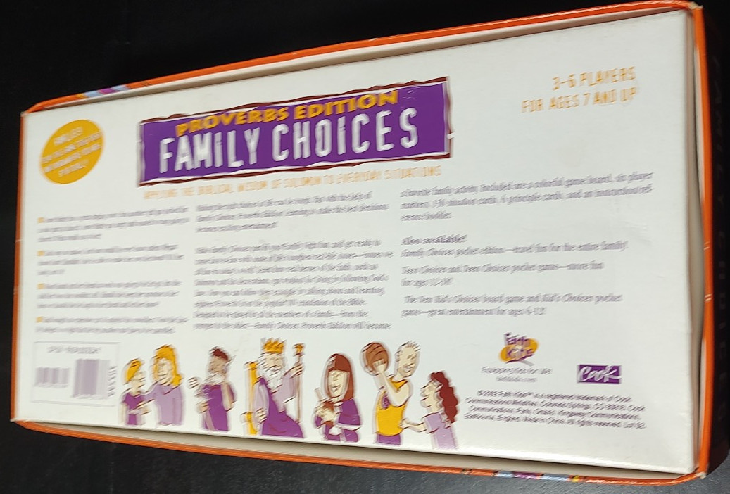 Proverbs Edition of Family Choices, by Faith, Kids Ages 7 and up, 3-6 players
