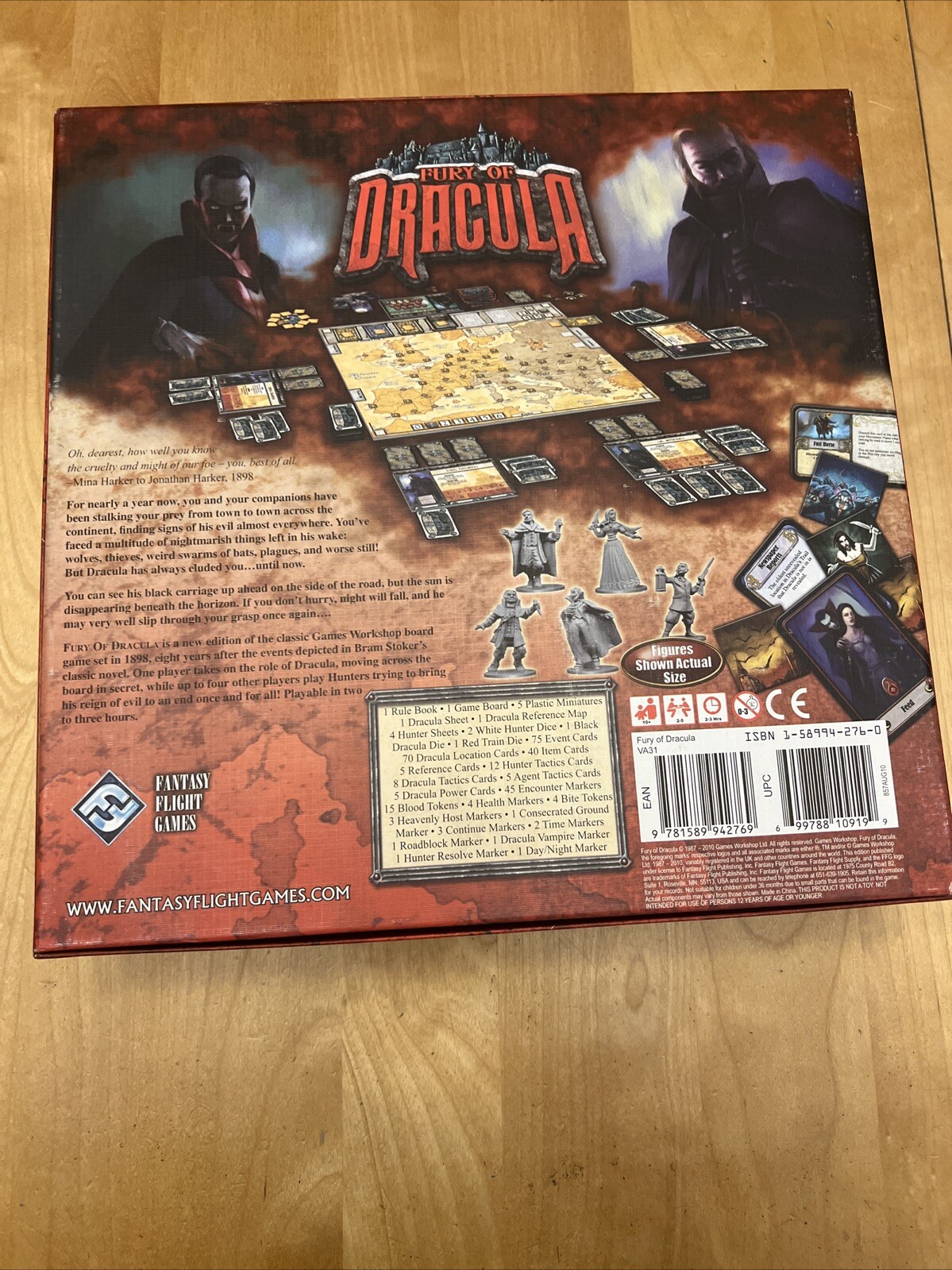 Fury Of Dracula Gothic Horror Board Game Fantasy Flight Games EUC Age 10+