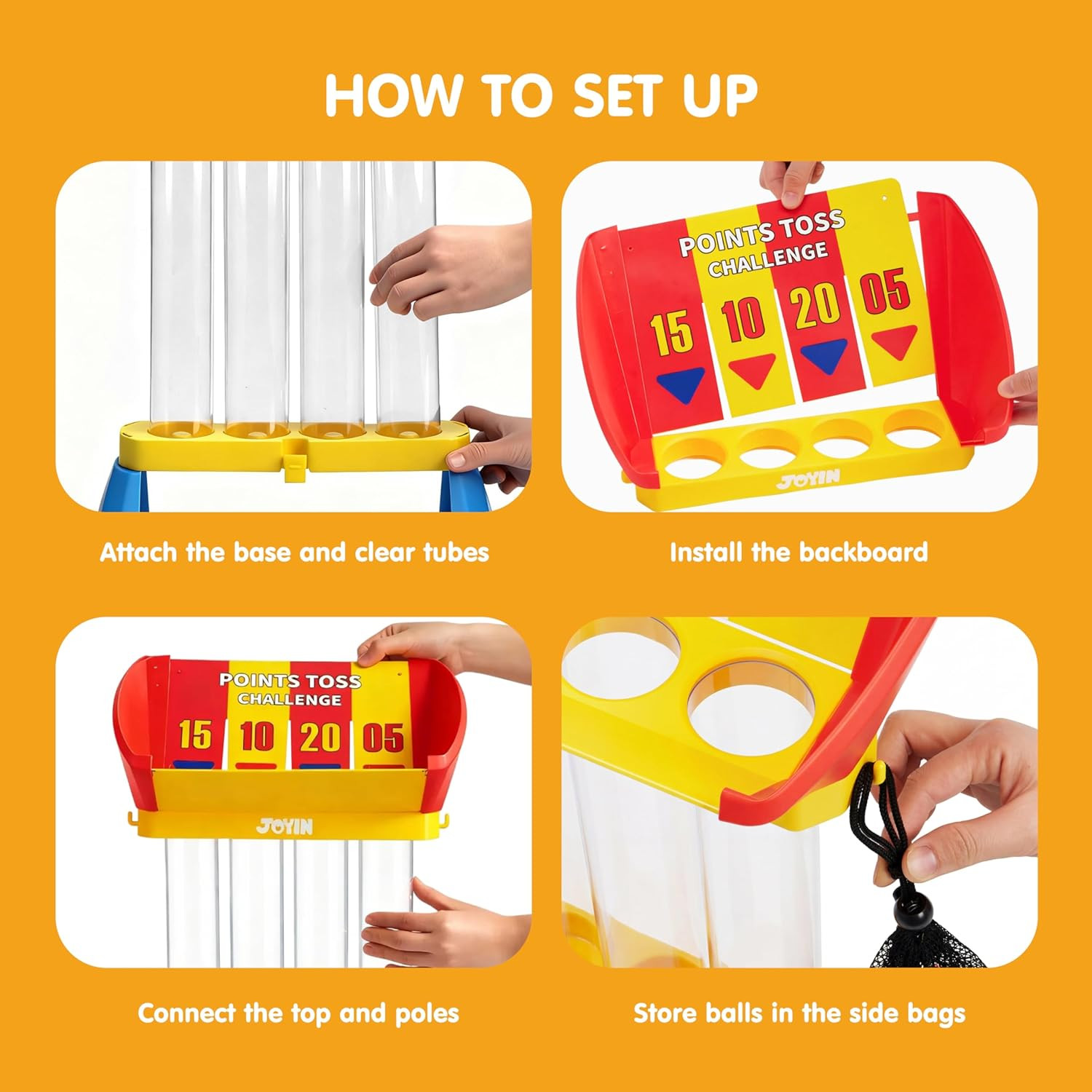 4-In-A-Row Floor Giant Game – Toss & Score Game for Kids 3+, Indoor & Outdoor Ya