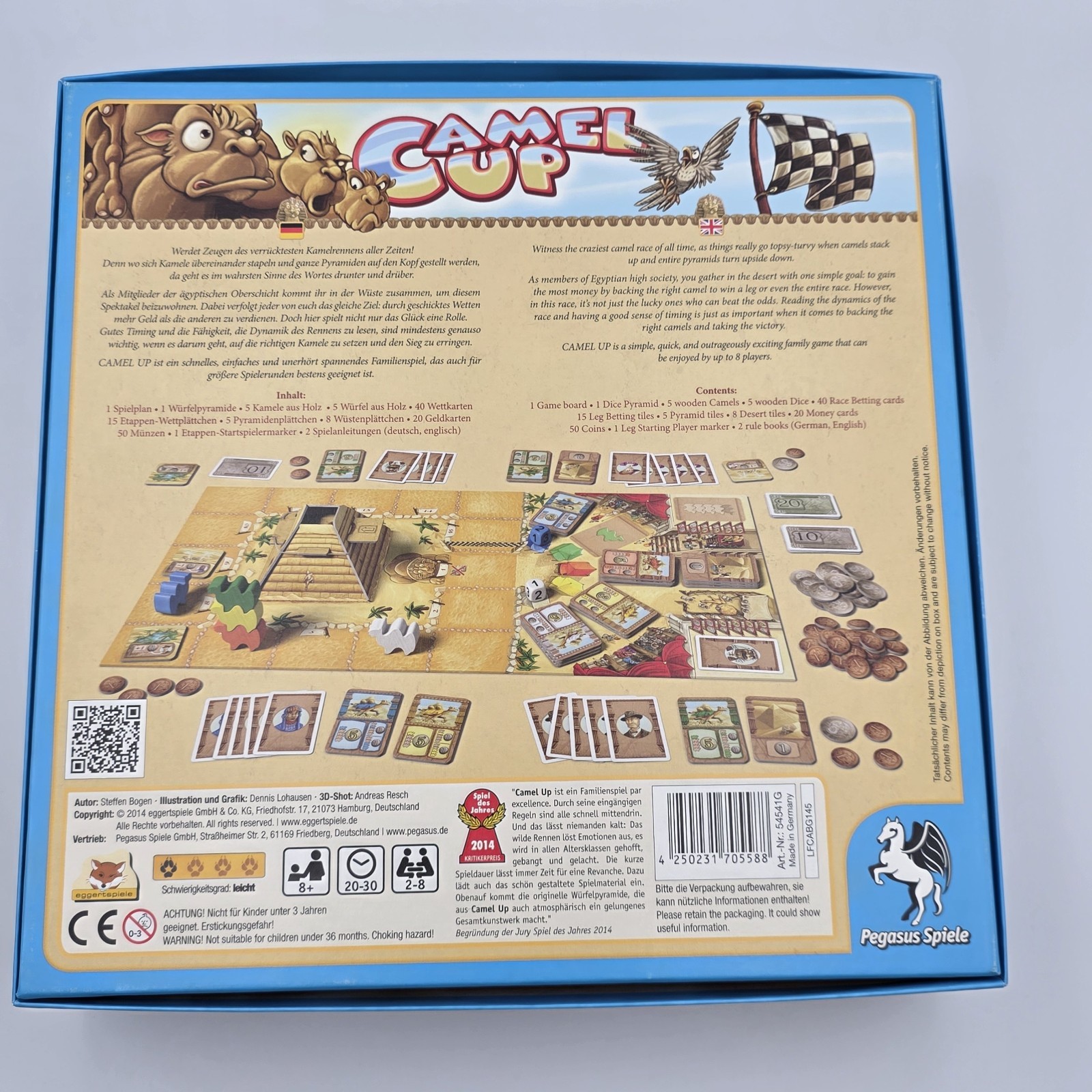 Camel Up Cup Board Game 100% Complete Pegasus Games Stephen Bogen EUC