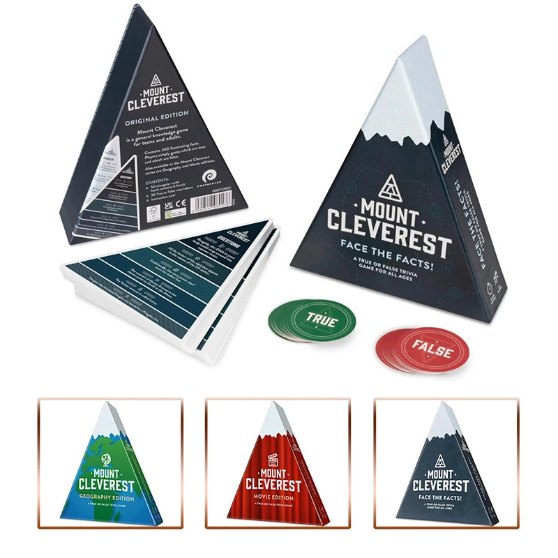 Mount Cleverest /Movies/Geography Edition Family Party Card Trivia Game US