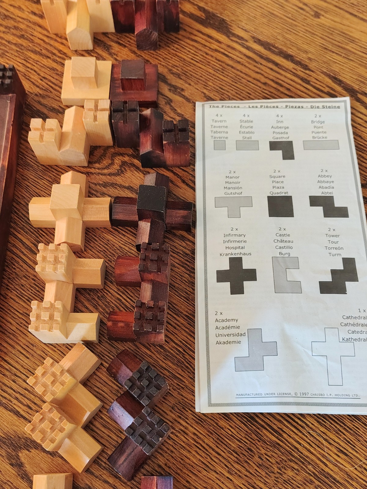 Cathedral Strategy Game Wooden Pieces Medieval Board Game Family Games Vtg 1997