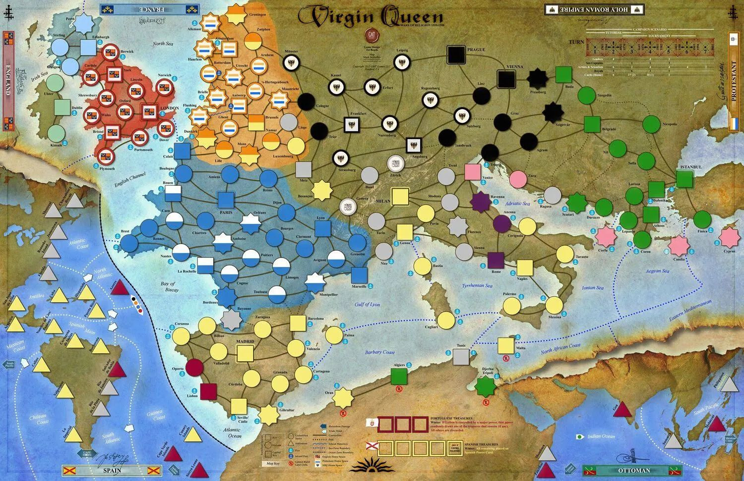 GMT Games: Virgin Queen Wars Of Religion 1559-1598 2nd Print NISW Fast Ship