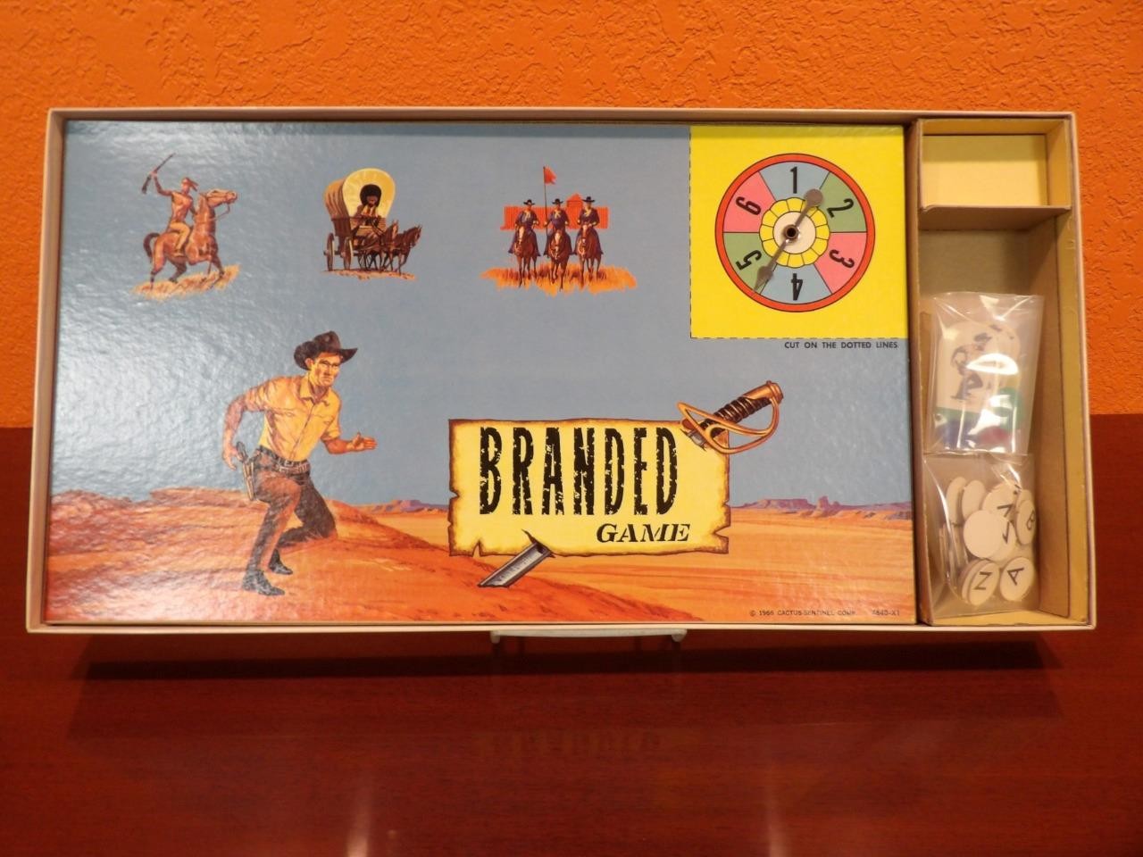 1966 BRANDED CHUCK CONNERS WESTERN COWBOY TV BOARD GAME MILTON BRADLEY COMPLETE