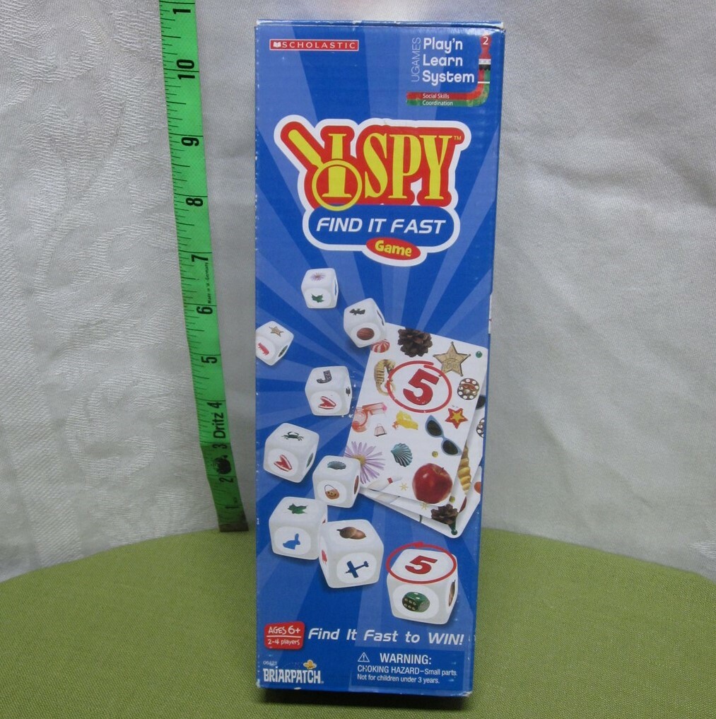 I SPY Find it Fast dice card game Briarpatch hand/eye coordination 2015 matching