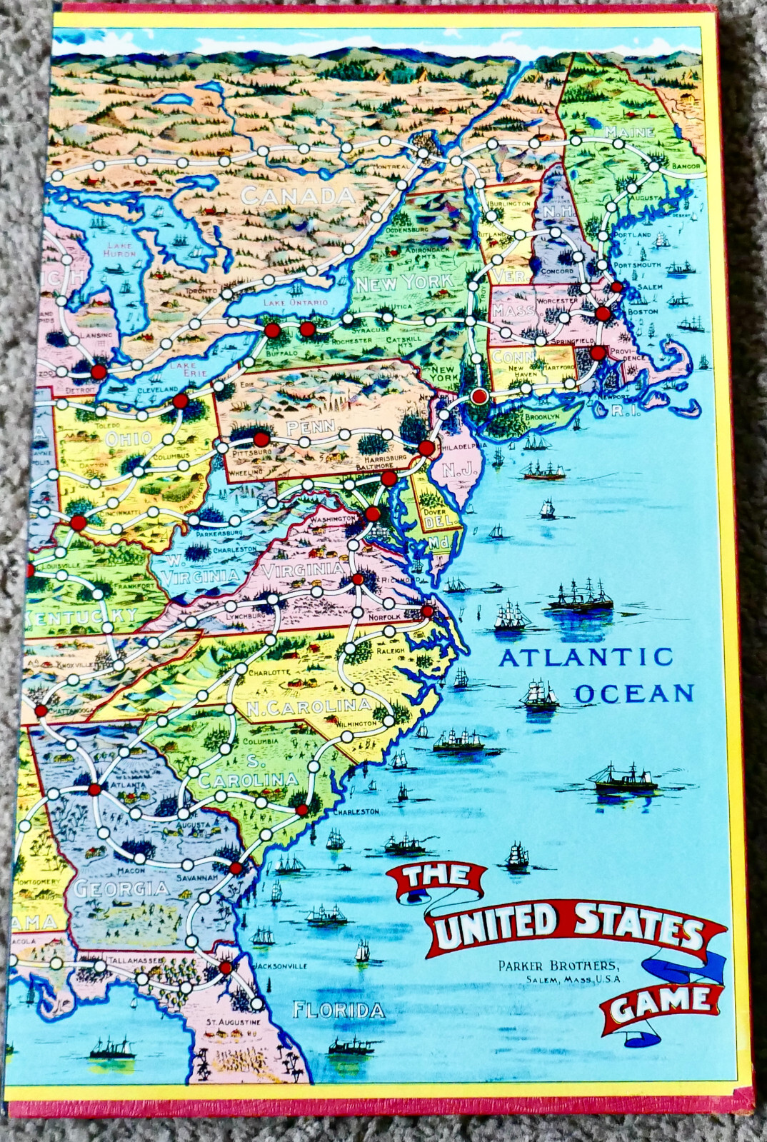 1940s WWII-Era Board Game ACROSS THE CONTINENT Non-Metal (Composition) Trains