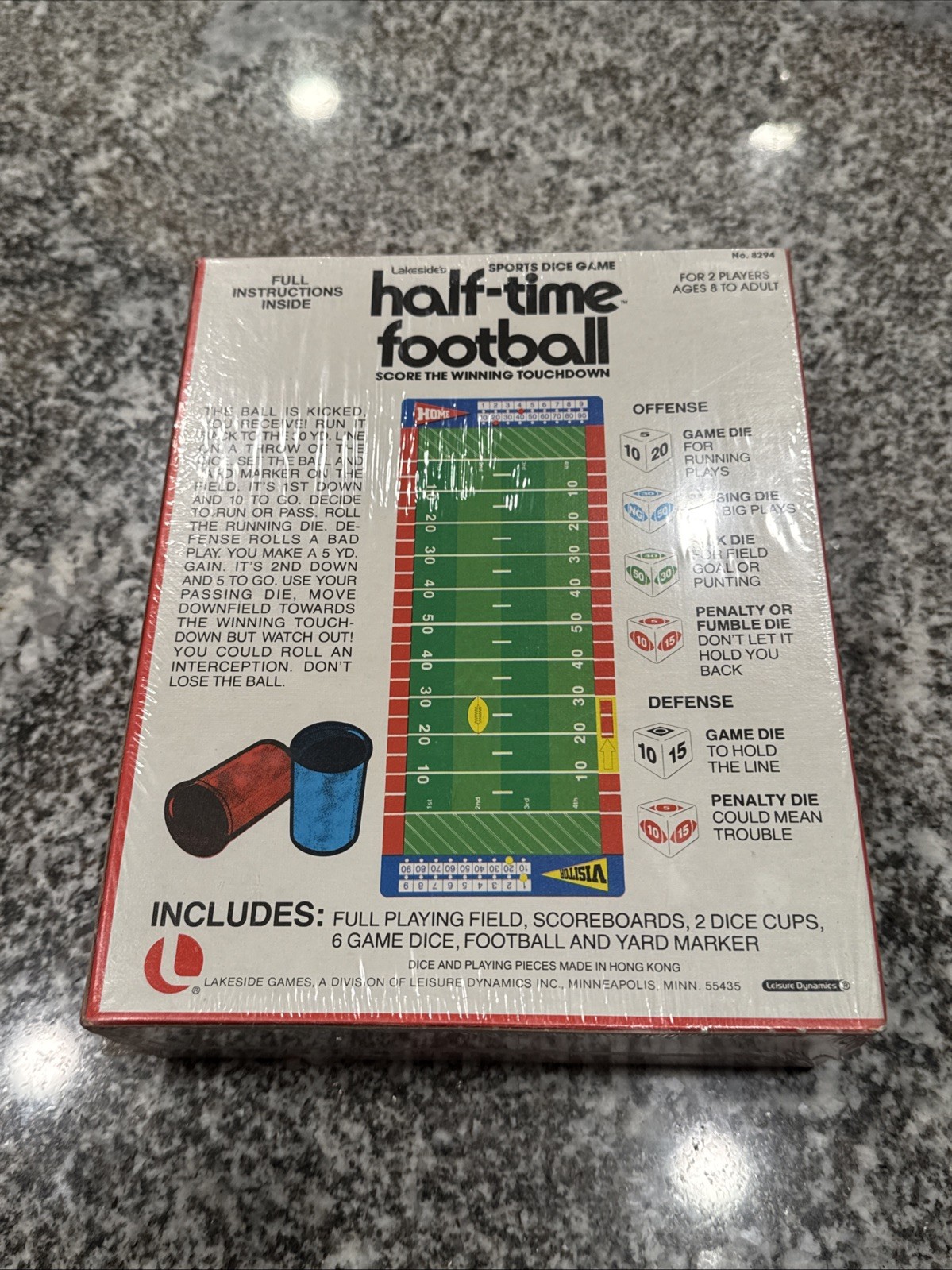 New Sealed Vintage 1979 Lakesides Half-Time Football Sports Dice Game Original
