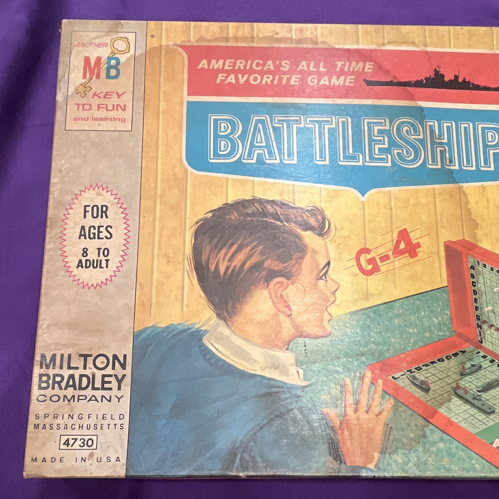 Vintage Battleship Board Game 1967 Milton Bradley 4730 w/ Original Box