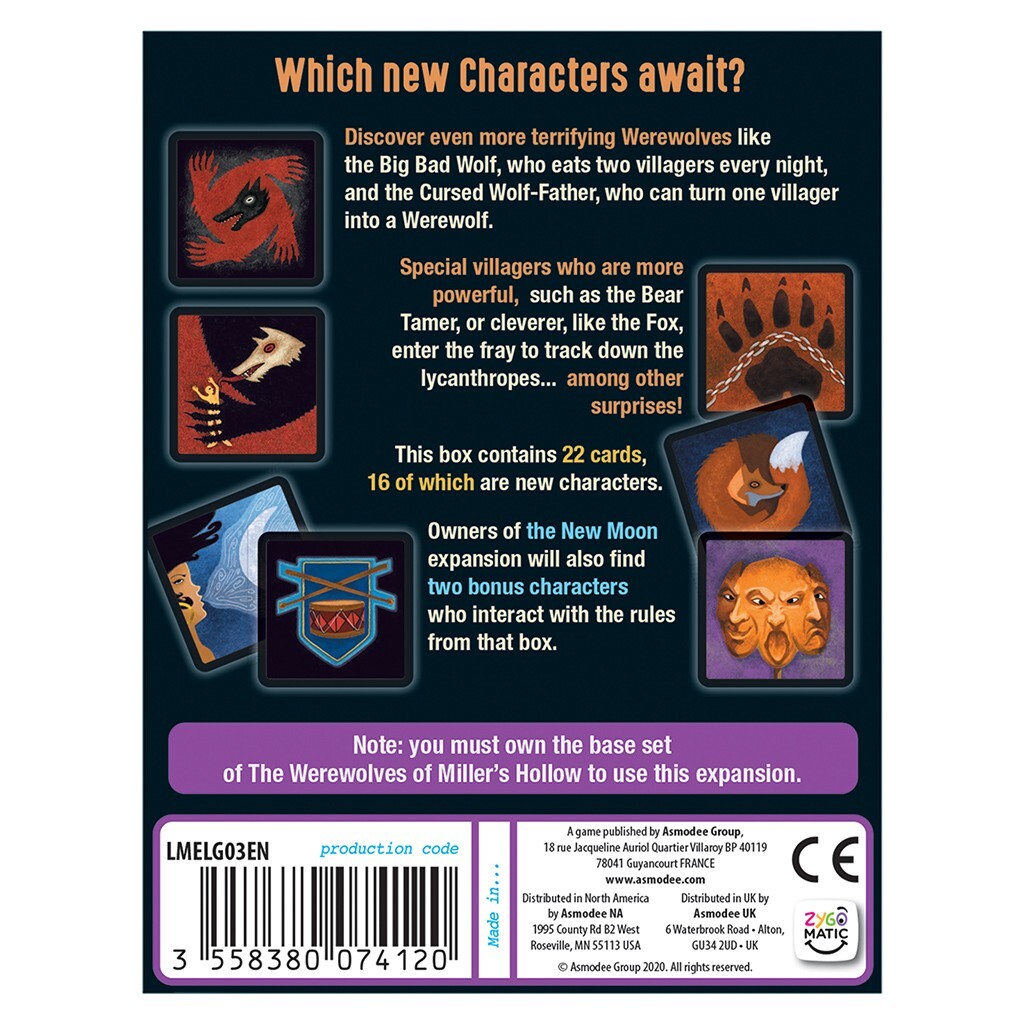 Characters Expansion Werewolves Of Miller’s Hollow Party Game Zygomatic Mafia