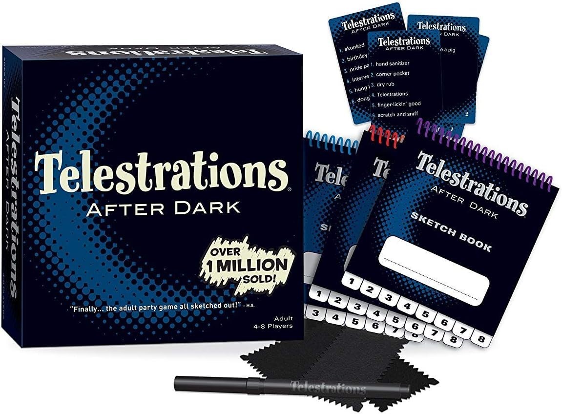 Telestrations After Dark Creative Party Game for Adults, 4-8 Players, SEALED Box