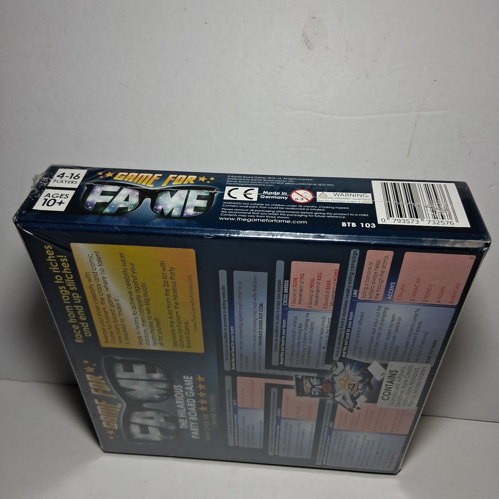 New Game For Fame The Hilarious Party Board Game 4-16 Players Ages 13+ Sealed