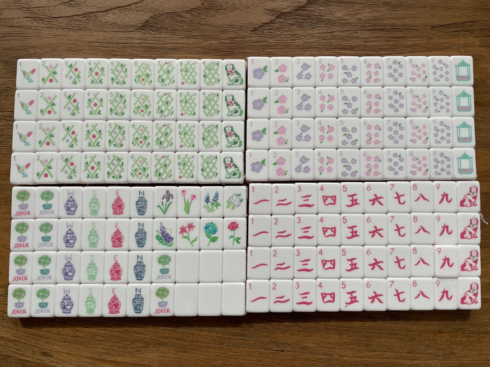 NEW American Mahjong Tiles Set – 160 Tiles, 4-layer engraved acrylic ( Purple)